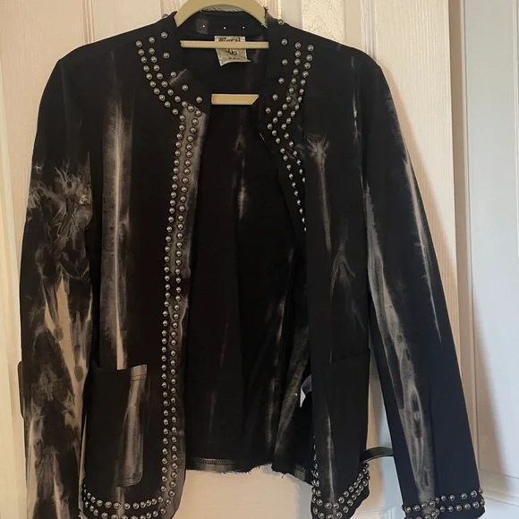 Vocal Studded Black and Gray Women's Jacket - Picture 3 of 5